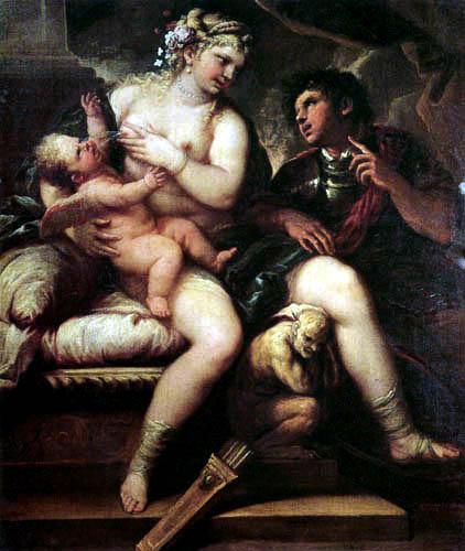 Luca Giordano Venus, Cupid and Mars oil painting picture